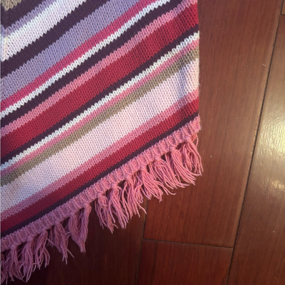 Vintage Kids Gap Fringe Colourful Striped Boho Cottagecore Sweater 12-18 Months - Picture 4 of 8